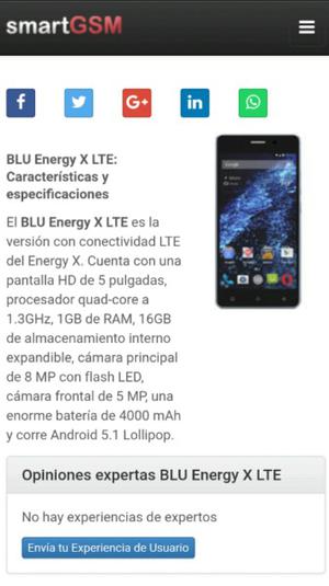 Vendo BLU ENERGY X LTE 4G $