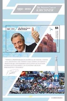 Bloque Con Estampilla De Nestor Kirchner Mint