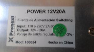 Fuente Switching 20 Amp 12v