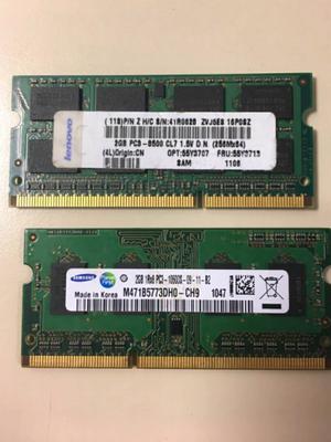 2 Memorias Samsumg DDR3 2GB