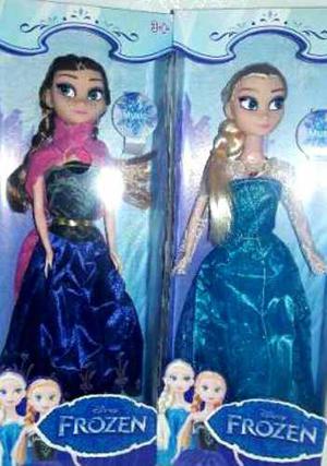 Muñecas Frozen Elsa-anna Cantan Let It Go 27cm Precio X