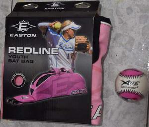 Bolso Batera Beisbol Softbol Easton Color Rosa + Pelota
