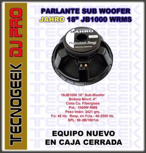 Parlante Woofer 18 Pulgadas Jahro JB Wrms