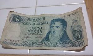 Billete 5 pesos Serie B - Ley  - Emisión  a