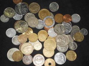 Lote 54 Monedas De Varios Paises Italia Japon Hong Cong Fran