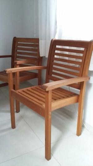 Vendo 2 sillones de madera fina, para interior o jardín.