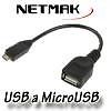 Adaptador OTG USB Hembra a Micro USB Macho NETMAK NM-C76