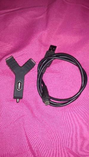 Cargador para Autos dos puertos + Cable USB