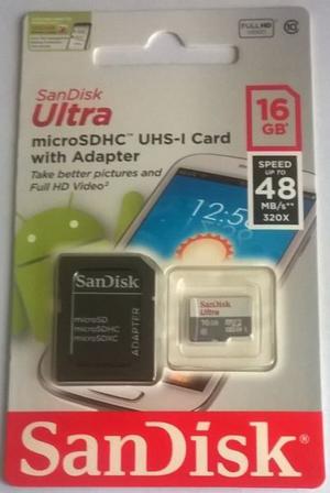 MEMORIA 16GB CLASE 10 SANDISK NUEVAA