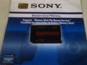 Memoria Sony Pro Duo High Speed 2GB para Camaras Digitales.