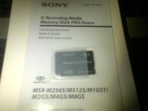 Memoria Sony Stick Pro Duo 1GB NUEVA para Camaras