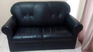 Sillon dos cuerpos. Eco Cuero. Negro.