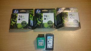 Cartuchos Originales Hp 74 Xl (3) Y 75 Xl (2) Leer Descripc.