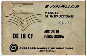 EVINRUDE MANUAL MOTOR FUERA DE BORDA 18 CF ORIGINAL