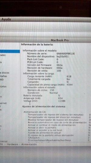 Macbook Pro A C2d 2.66ghz 4g Ram Disco 500g Bat 3hs
