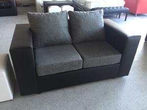 Sillon cuerina/chenille 2 cuerpos