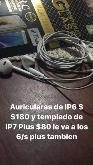 Templado de iPhone y auriculares