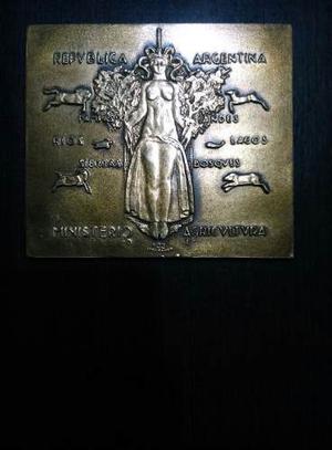 Placa Medalla Premio Ministerio De Agricultura De La Nación