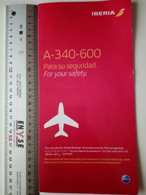 Cartilla De Seguridad (safe Card) De Iberia, Airbus A