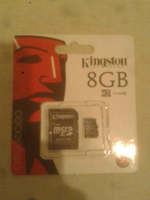 Memoria micro sd de 8 gb selladas nueva marca kingstone
