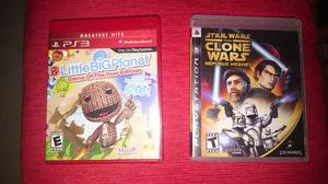 2 Ps3 Orig. Star Wars The Clone Wars Y Little Big Planet,