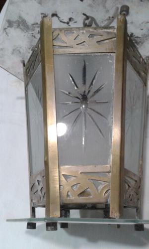 Farol de vidrio y bronce