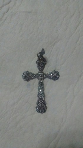 Cruz De Plata 900 Con Venecitas, Antigua!