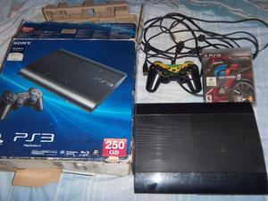 Playstation 3, slim 250g, 1 joystick, 1 juego, en caja