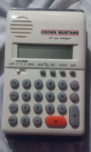 calculadora crown mustang, habla y tiene alarma