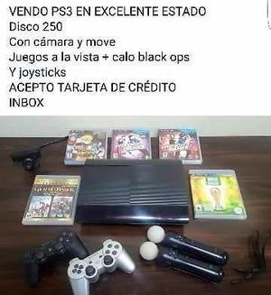 Vendo Ps3 con move, cámara y juegos