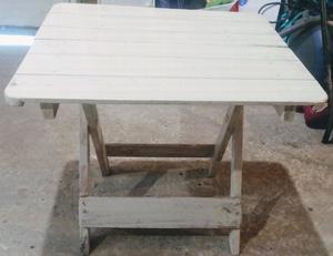 Mesa plegable matera de pino blanca