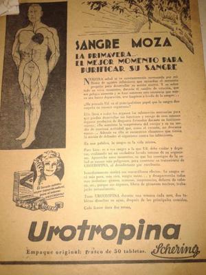 PUBLICIDAD UROTROPINA SHERING ANTIGUA