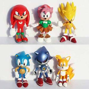 Set X 6 Muñecos Pvc Sonic 7 Cm Alto Precio X Todos