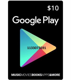 Tarjetas Google Play 100 USD