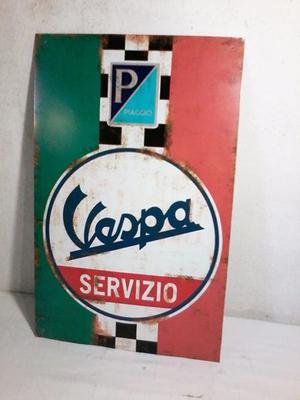 Cartel 40 x 25 cm. decorativo de chapa Vespa