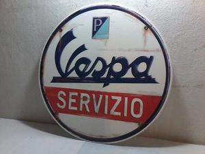 Cartel circular decorativo Vespa servizio apto para exterior