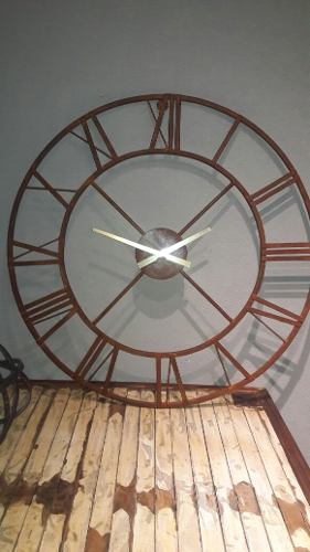 Reloj Pared En Hierro Grande  Y90 Cm Diamet