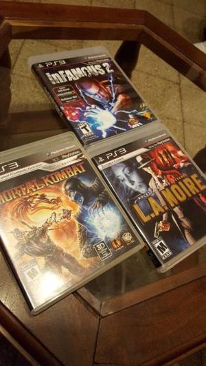 Combo LA Noire - Infamous 2 - Mortal Kombat PS3 Impecables