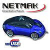 Mouse optico USB Auto deportivo AZUL c/NEGRO Netmak NM-CARS2