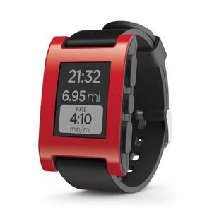 Pebble Classic Red Black Smartwatch Iphone Android.