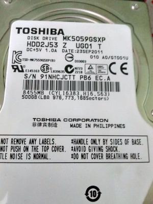 Vendo disco rígido sata Toshiba 500 gb