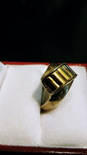 Antiguo Anillo De Plata Y Oro