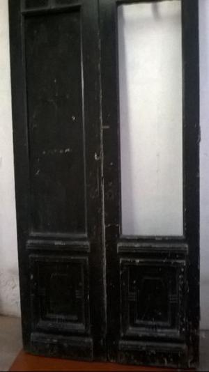 Puerta Doble Antigua En Cedro sin Marco