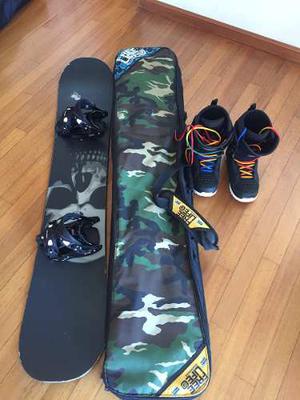 Snowboard Burton Doom Completo!! Fijaciones Y Botas