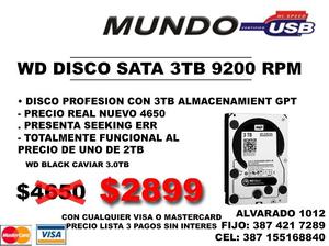 DISCO RIGIDO PARA PC 3 TB SATA  RPM