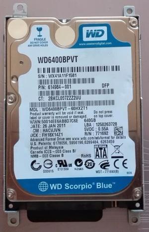 Disco duro WD Scorpio Blue WDBPVT 640GB 