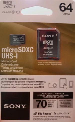 Micro Sd 64gb Sony Original. 70 Mb/s clase 10.