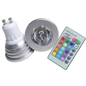 Lámpara Rgb Gu 1 A Control Remoto 3w 16 Colores Bajo