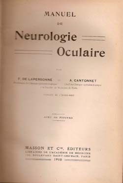 Manuel De Neurologie Oculaire-f. De Lapersonne - A. Cantonne