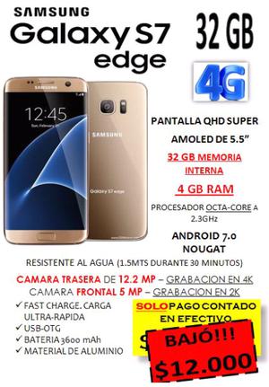 SAMSUNG S7 EDGE LIBRE, NVO, ORIGINAL!!